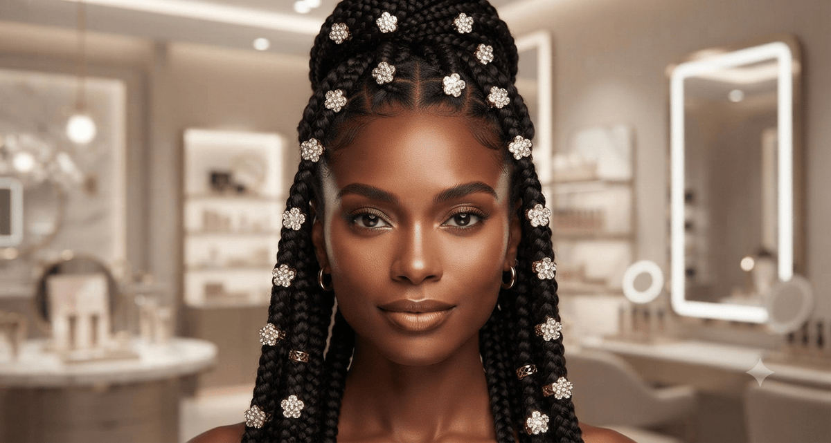 Gold Floral Hair Braid Rings Set – 6 Pieces - Angelique Boutique