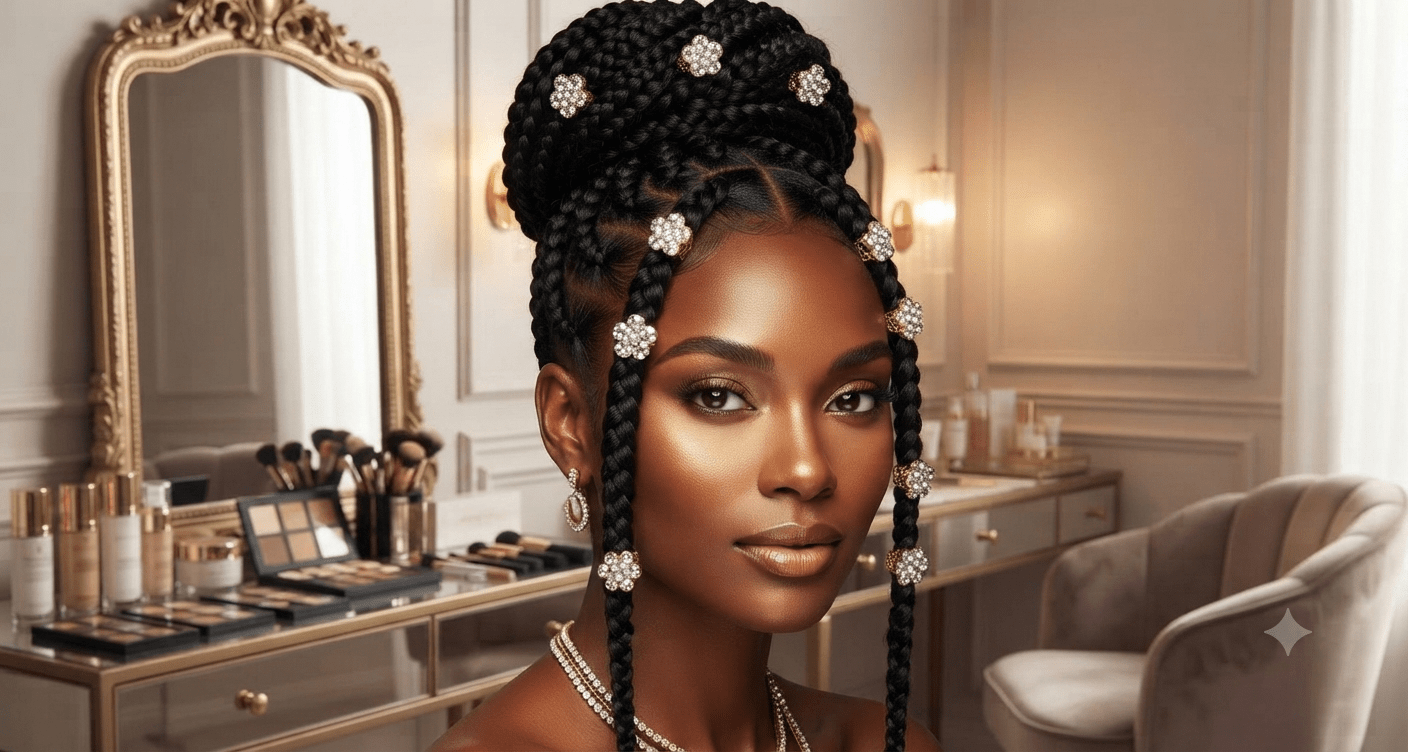 Gold Floral Hair Braid Rings Set – 6 Pieces - Angelique Boutique