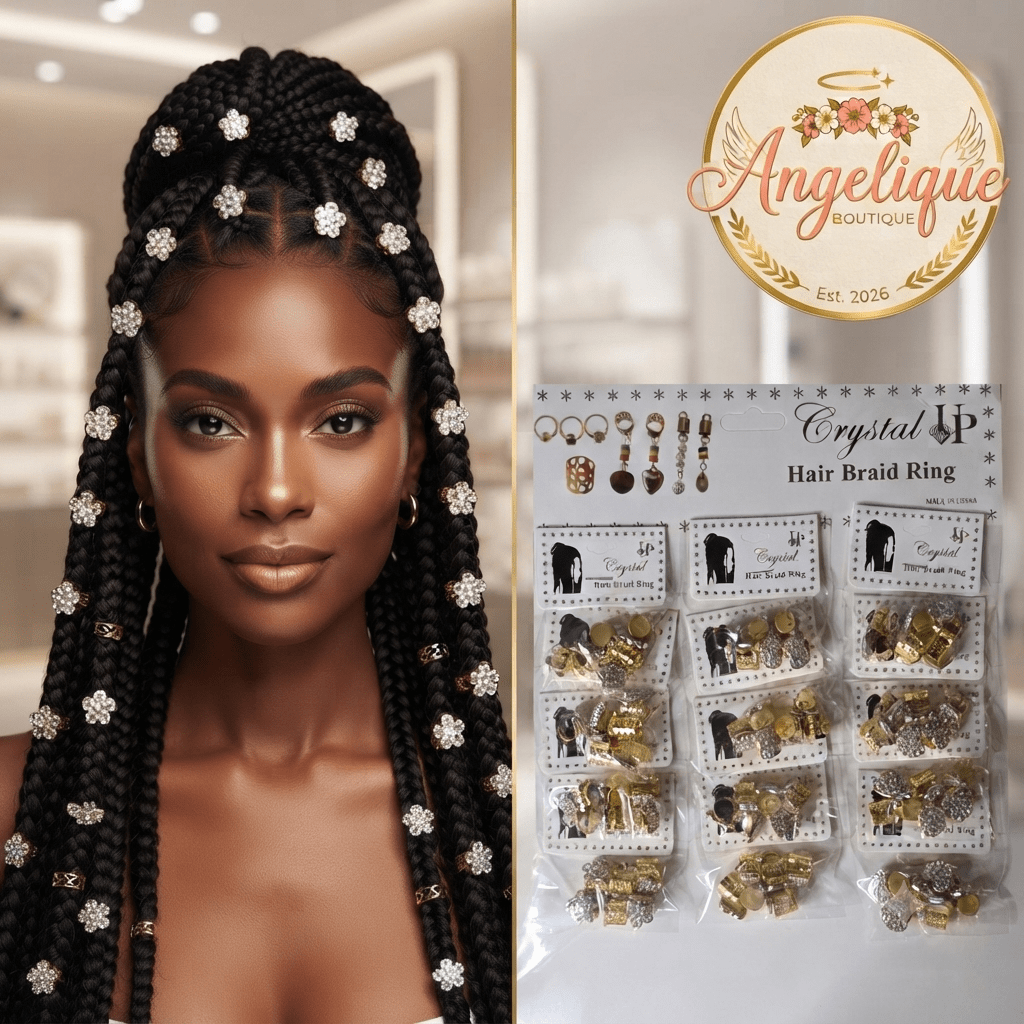 Gold Floral Hair Braid Rings Set – 6 Pieces - Angelique Boutique