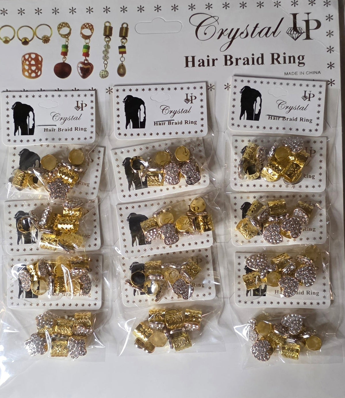 Gold Floral Hair Braid Rings Set – 6 Pieces - Angelique Boutique