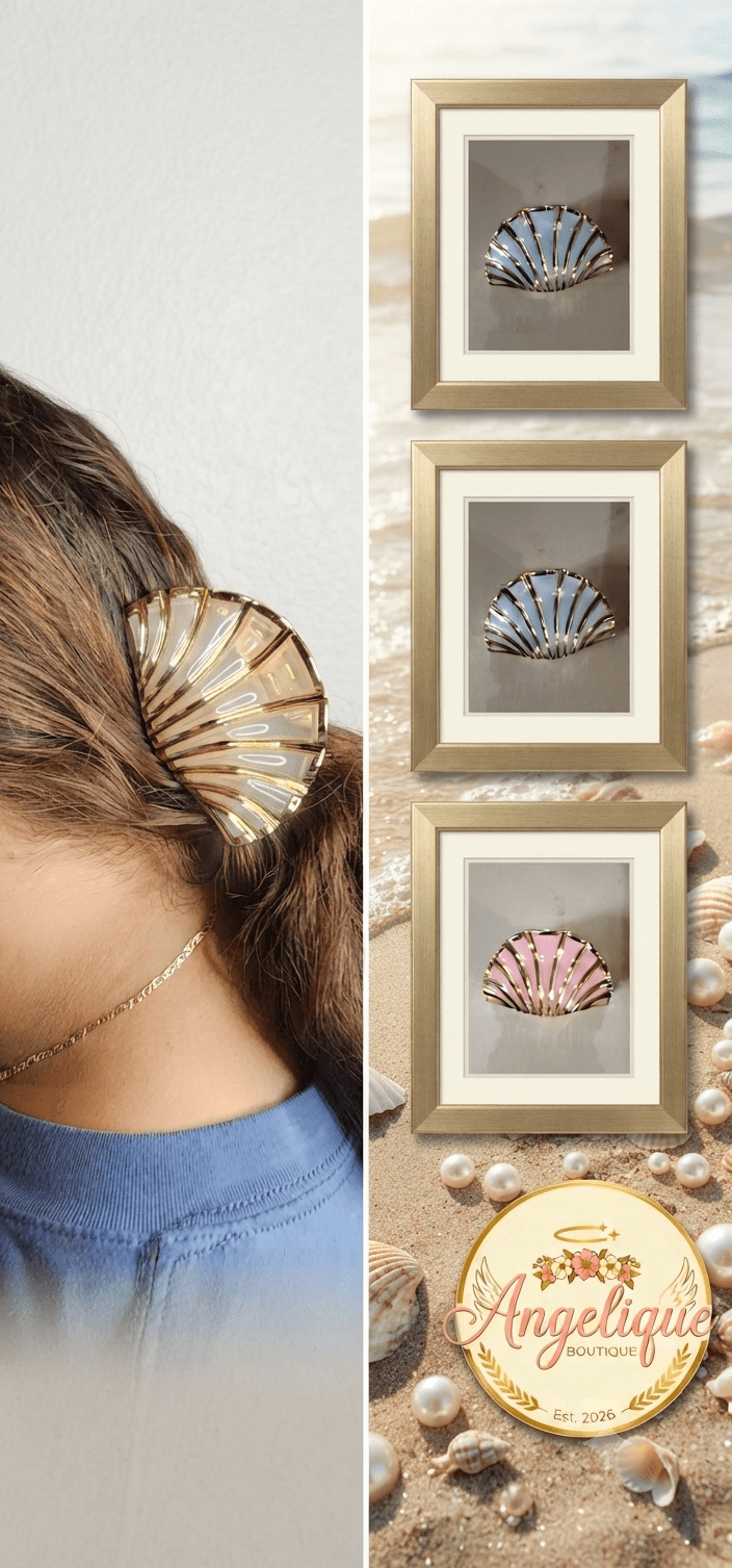 Gold Seashell Hair Clip – 4 Colors - Angelique Boutique