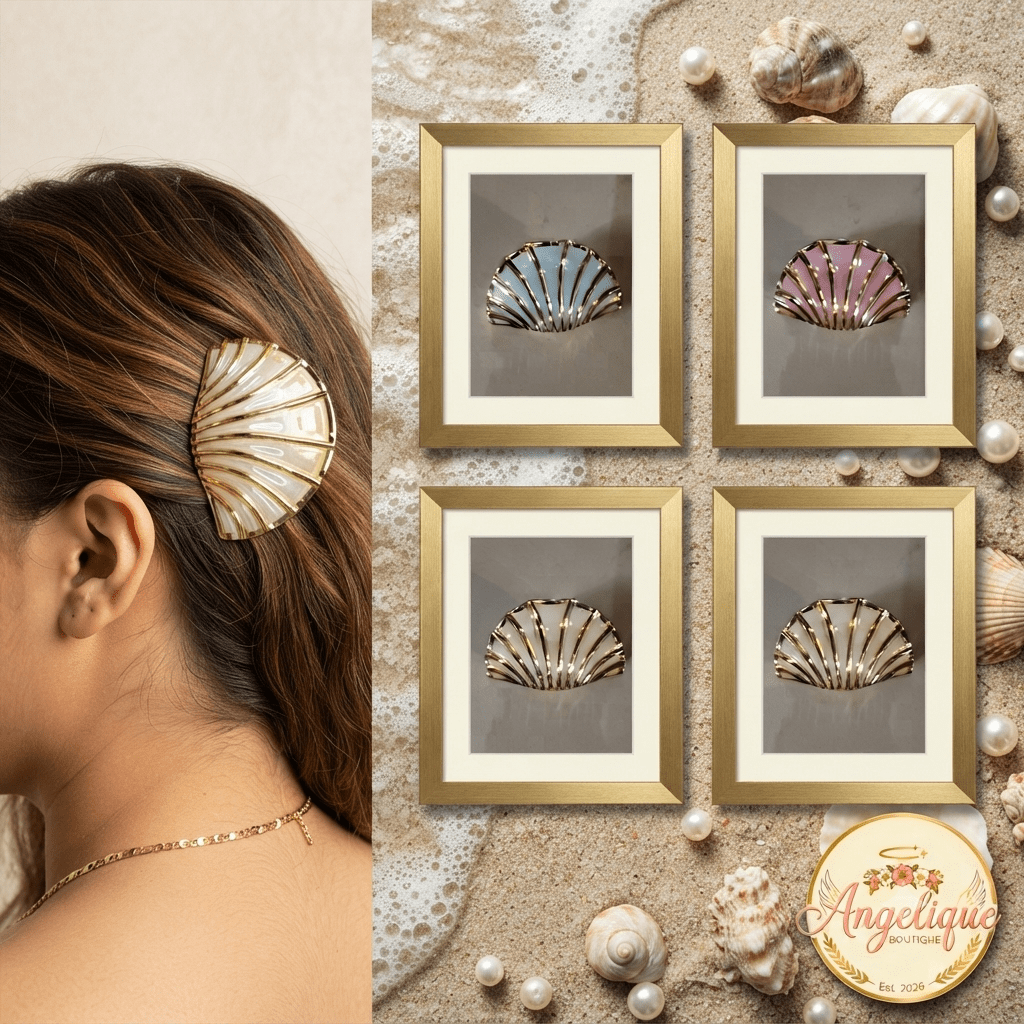 Gold Seashell Hair Clip – 4 Colors - Angelique Boutique