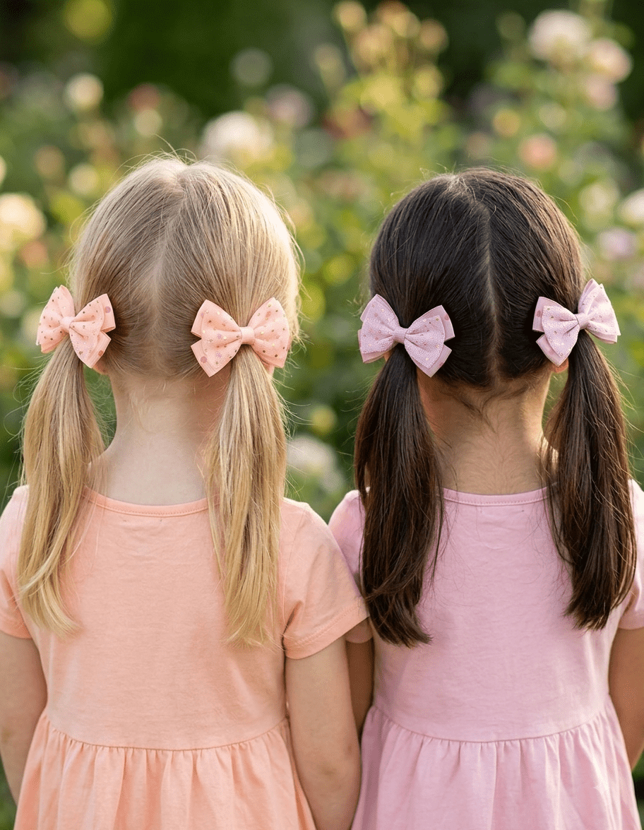 Hair Bow Set of 4 – Assorted Colors & Styles - Angelique Boutique