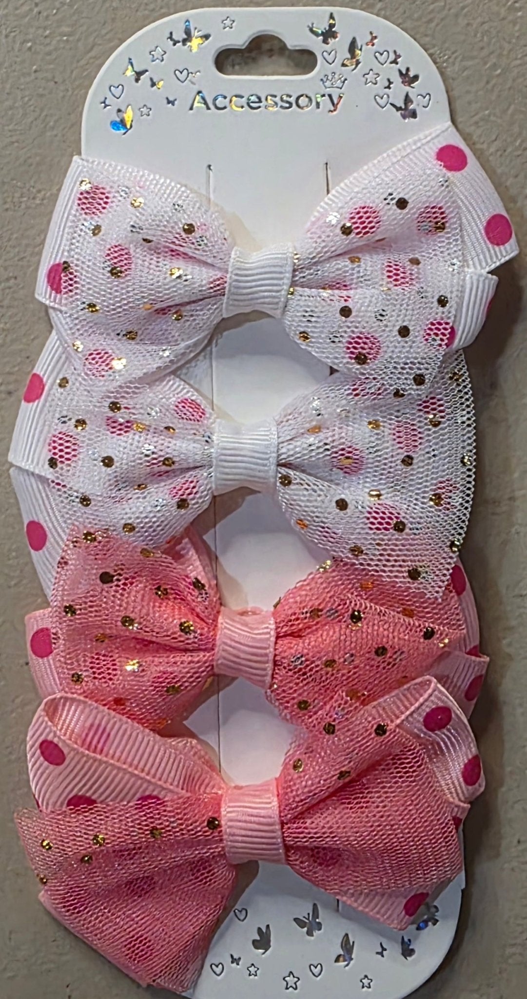 Hair Bow Set of 4 – Assorted Colors & Styles - Angelique Boutique