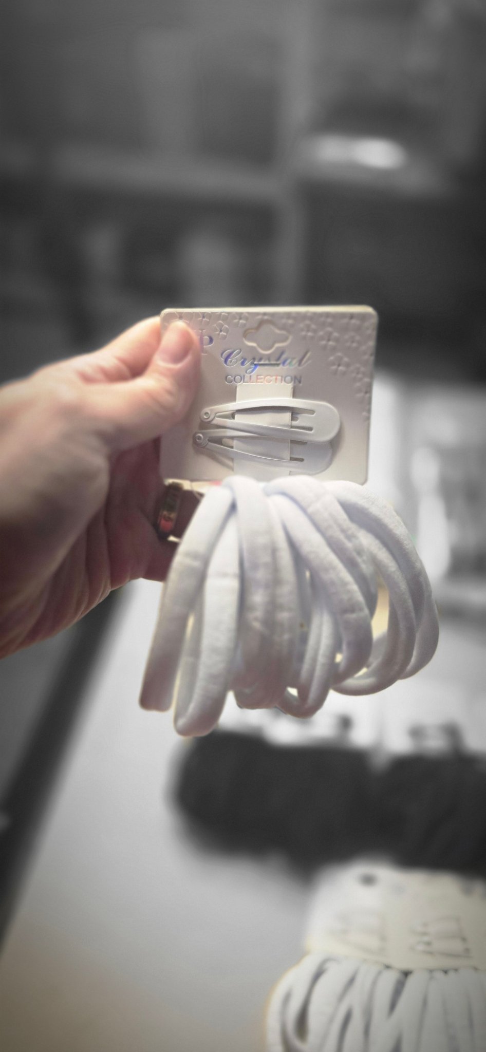 Hair Ties Set of 10 and 2 Pins – White Black Navy Blue - Angelique Boutique