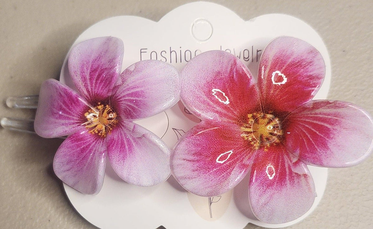 Hawaiian Flower Hair Clip – Tropical Hair Accessory for Women - Angelique Boutique