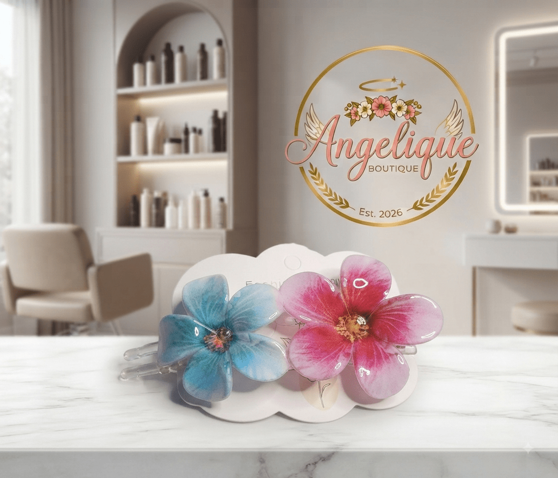 Hawaiian Flower Hair Clip – Tropical Hair Accessory for Women - Angelique Boutique
