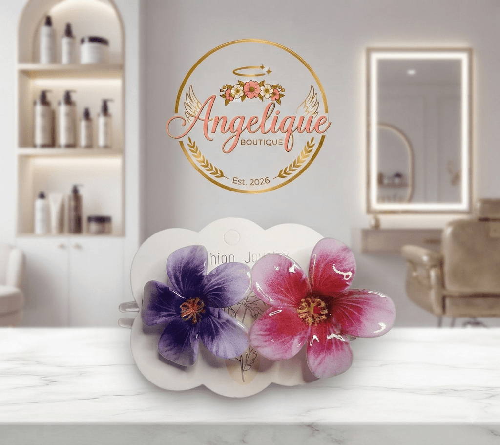 Hawaiian Flower Hair Clip – Tropical Hair Accessory for Women - Angelique Boutique