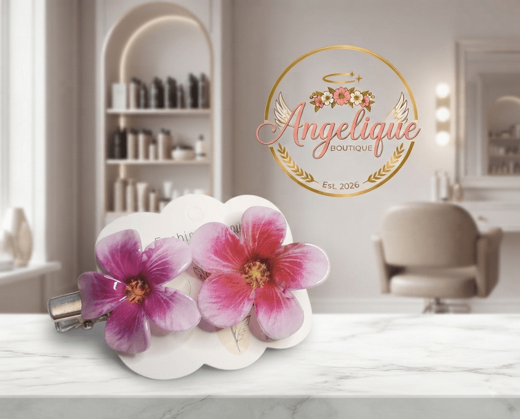 Hawaiian Flower Hair Clip – Tropical Hair Accessory for Women - Angelique Boutique