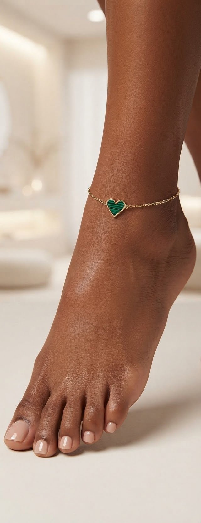 Heart Charm Anklet – Stainless Steel Gold & Silver - Angelique Boutique