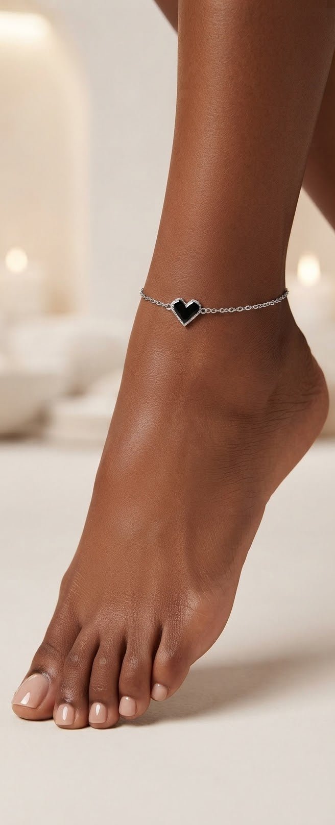 Heart Charm Anklet – Stainless Steel Gold & Silver - Angelique Boutique