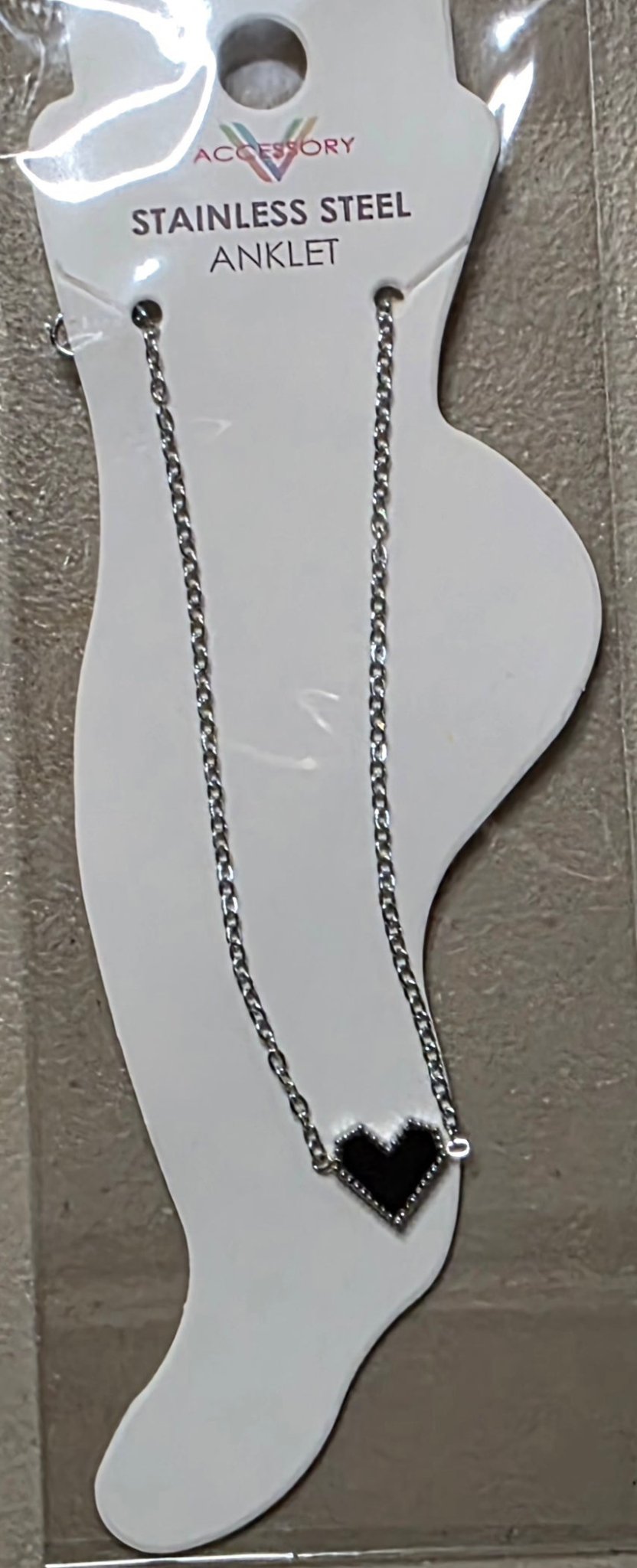 Heart Charm Anklet – Stainless Steel Gold & Silver - Angelique Boutique