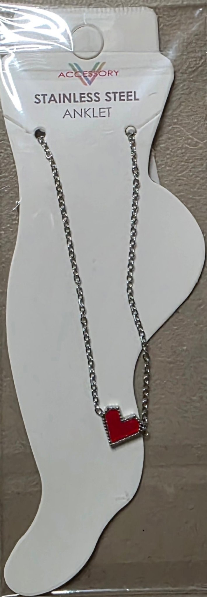 Heart Charm Anklet – Stainless Steel Gold & Silver - Angelique Boutique