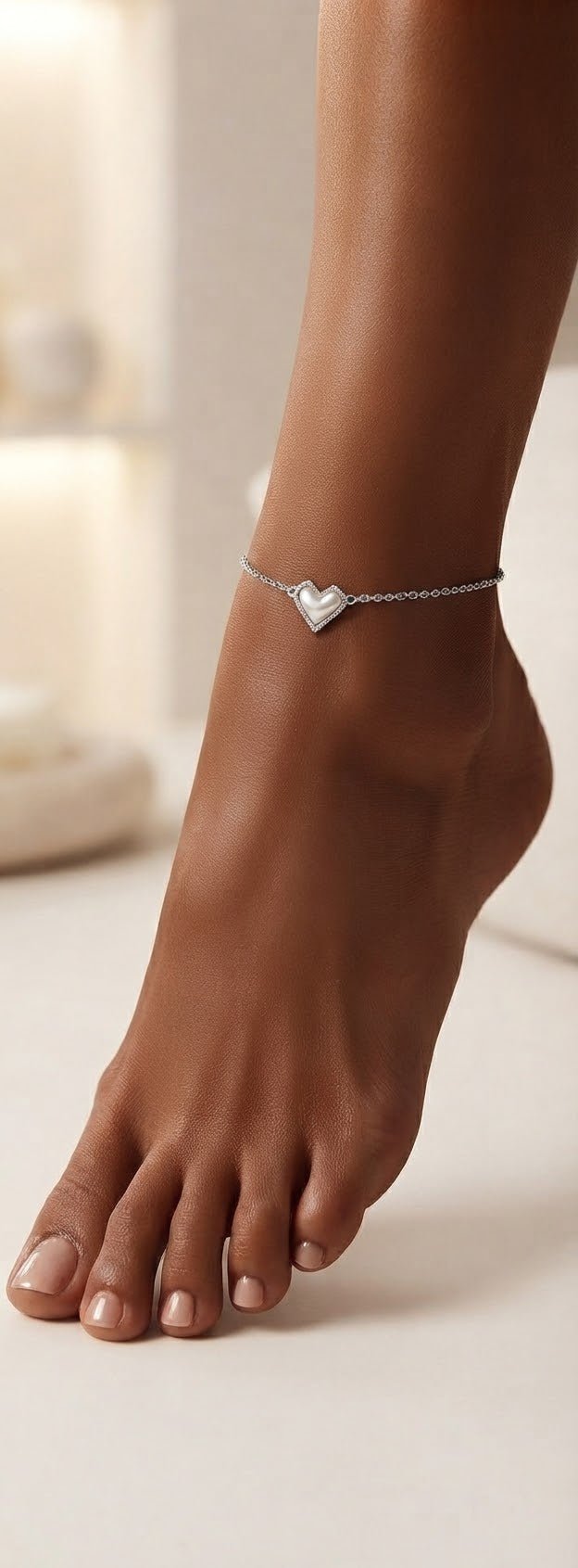 Heart Charm Anklet – Stainless Steel Gold & Silver - Angelique Boutique