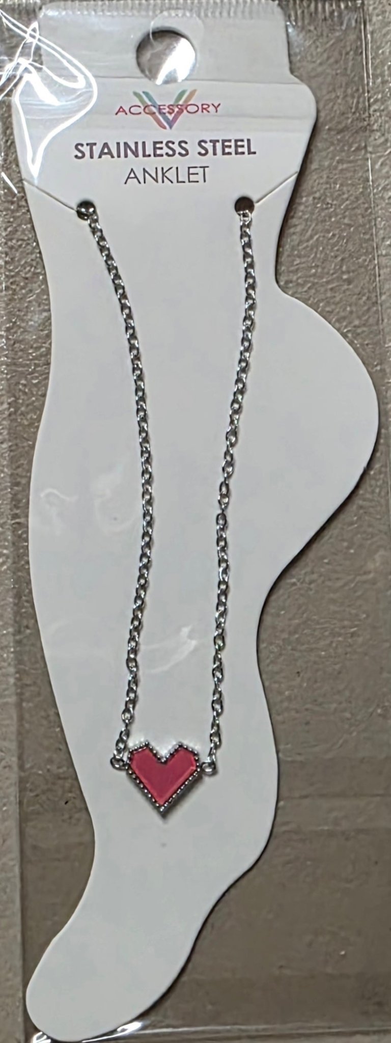 Heart Charm Anklet – Stainless Steel Gold & Silver - Angelique Boutique