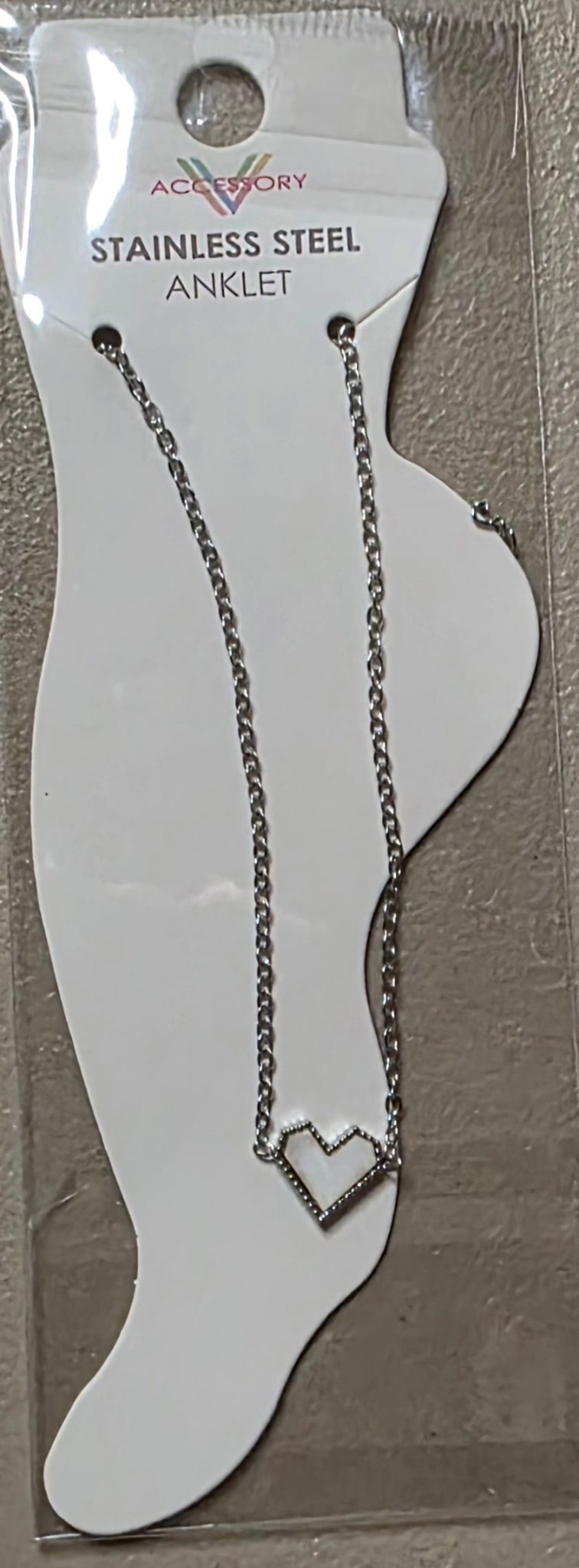 Heart Charm Anklet – Stainless Steel Gold & Silver - Angelique Boutique