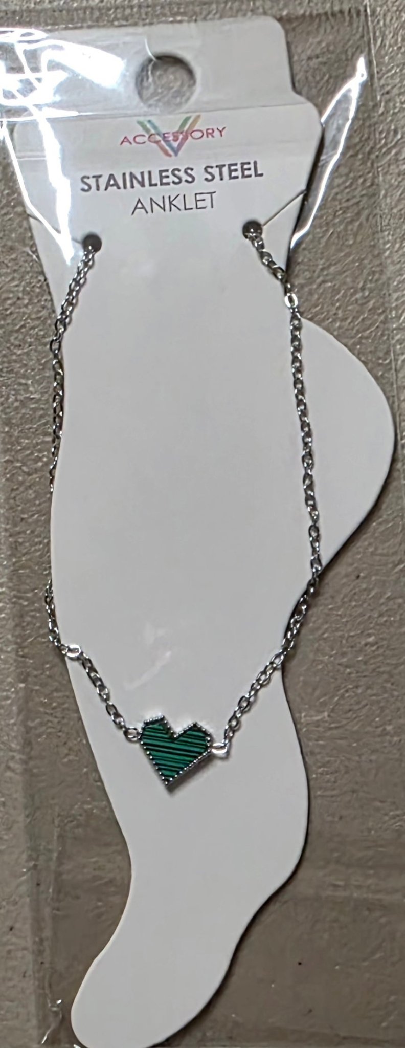 Heart Charm Anklet – Stainless Steel Gold & Silver - Angelique Boutique