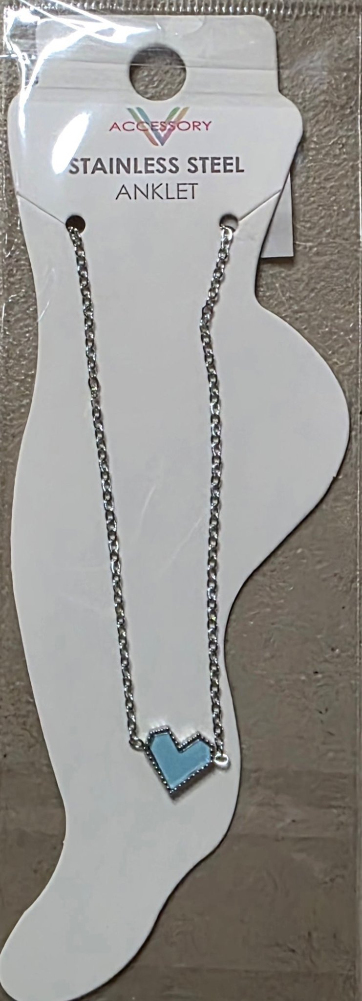 Heart Charm Anklet – Stainless Steel Gold & Silver - Angelique Boutique
