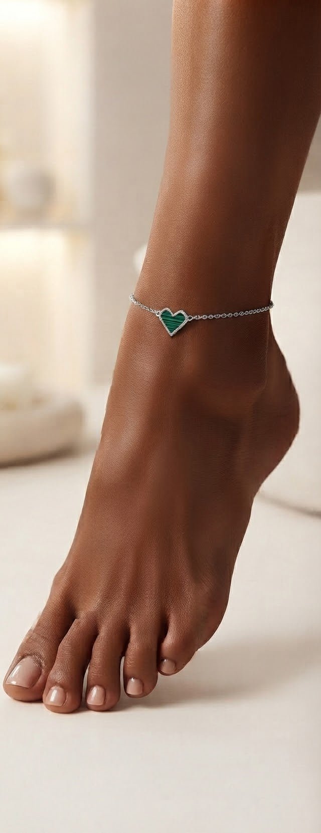 Heart Charm Anklet – Stainless Steel Gold & Silver - Angelique Boutique