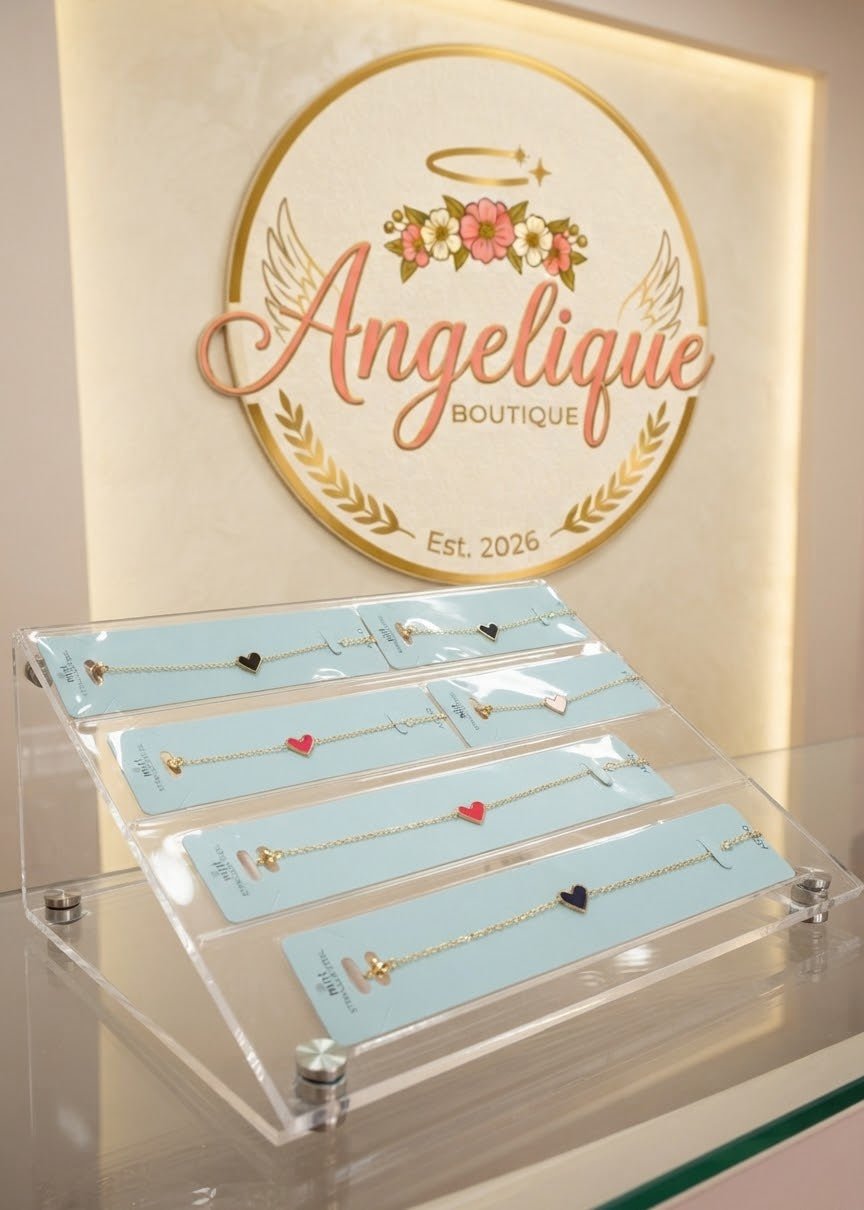 Heart Charm Bracelet – Stainless Steel Gold & Silver - Angelique Boutique