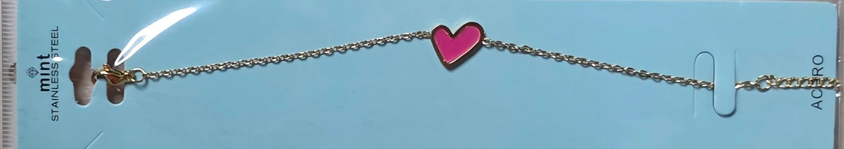 Heart Charm Bracelet – Stainless Steel Gold & Silver - Angelique Boutique