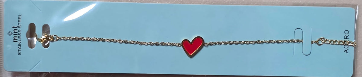 Heart Charm Bracelet – Stainless Steel Gold & Silver - Angelique Boutique