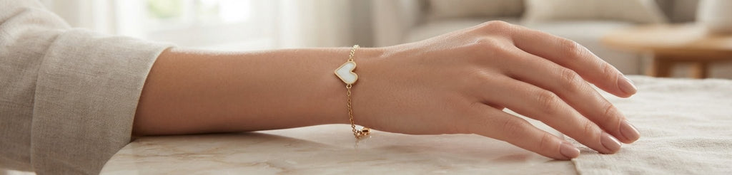 Heart Charm Bracelet – Stainless Steel Gold & Silver - Angelique Boutique