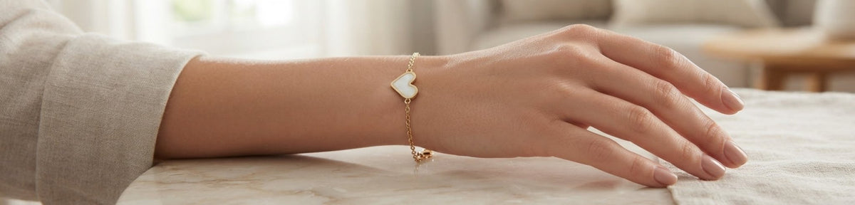 Heart Charm Bracelet – Stainless Steel Gold & Silver - Angelique Boutique