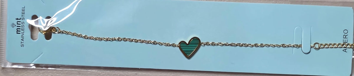 Heart Charm Bracelet – Stainless Steel Gold & Silver - Angelique Boutique