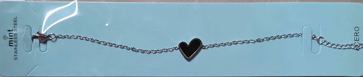 Heart Charm Bracelet – Stainless Steel Gold & Silver - Angelique Boutique