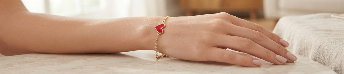 Heart Charm Bracelet – Stainless Steel Gold & Silver - Angelique Boutique