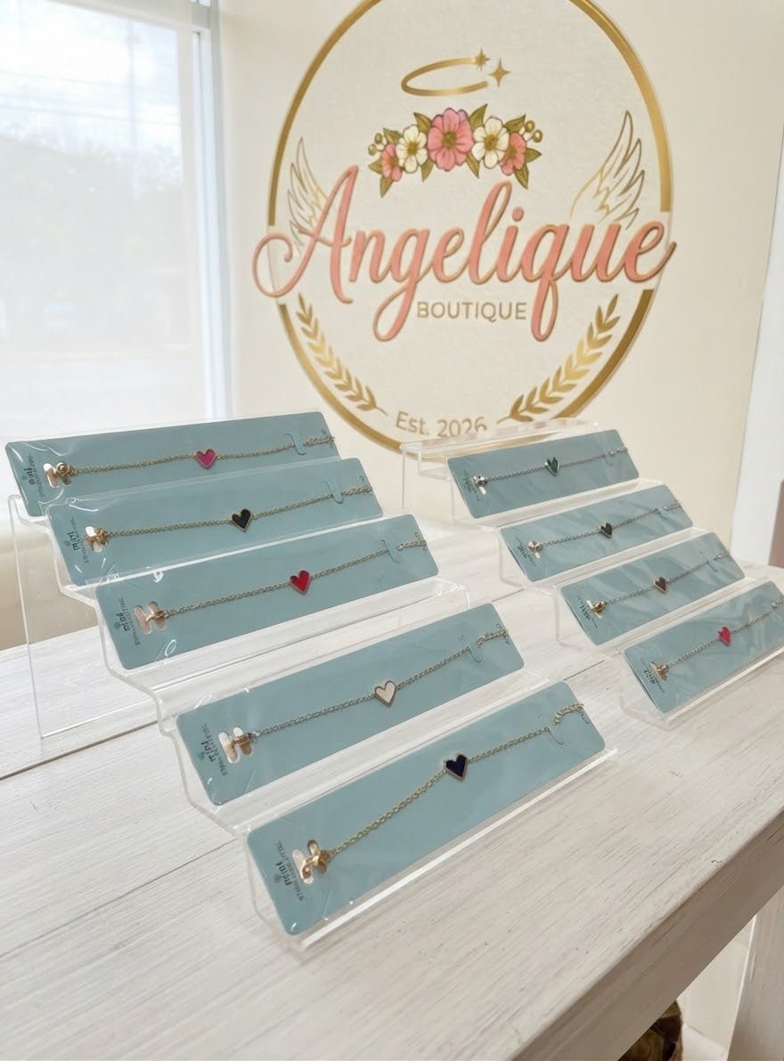 Heart Charm Bracelet – Stainless Steel Gold & Silver - Angelique Boutique