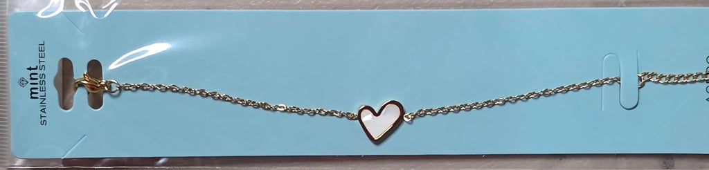 Heart Charm Bracelet – Stainless Steel Gold & Silver - Angelique Boutique