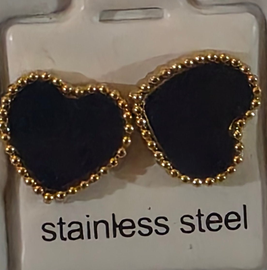 Heart Earrings with Gold Details – 6 Colors | Angelique Boutique - Angelique Boutique