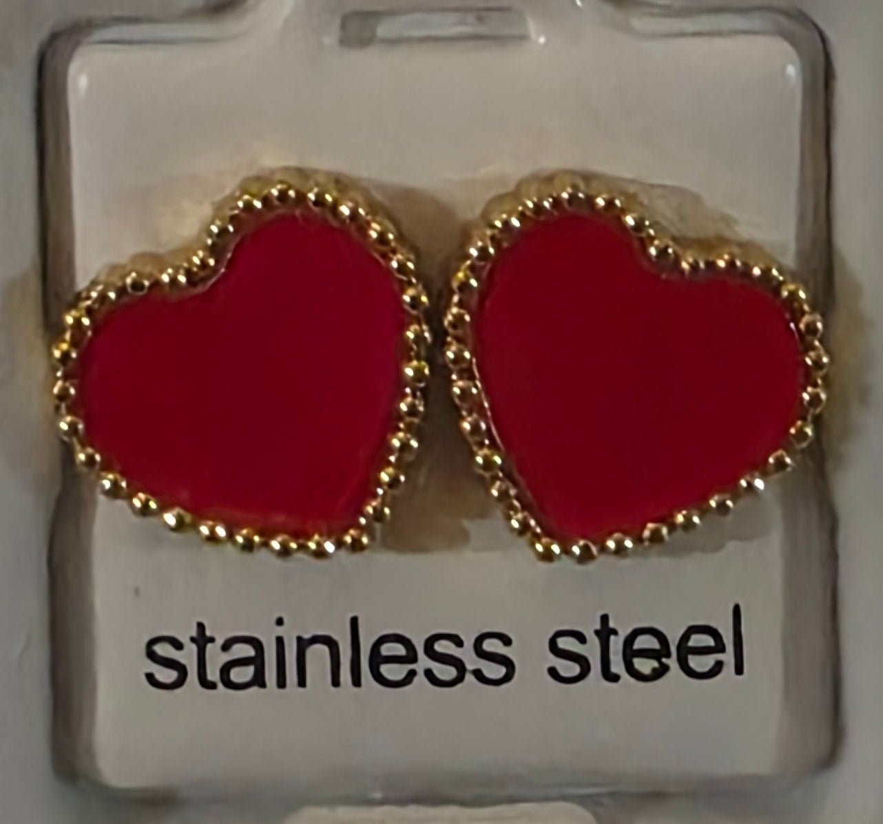 Heart Earrings with Gold Details – 6 Colors | Angelique Boutique - Angelique Boutique