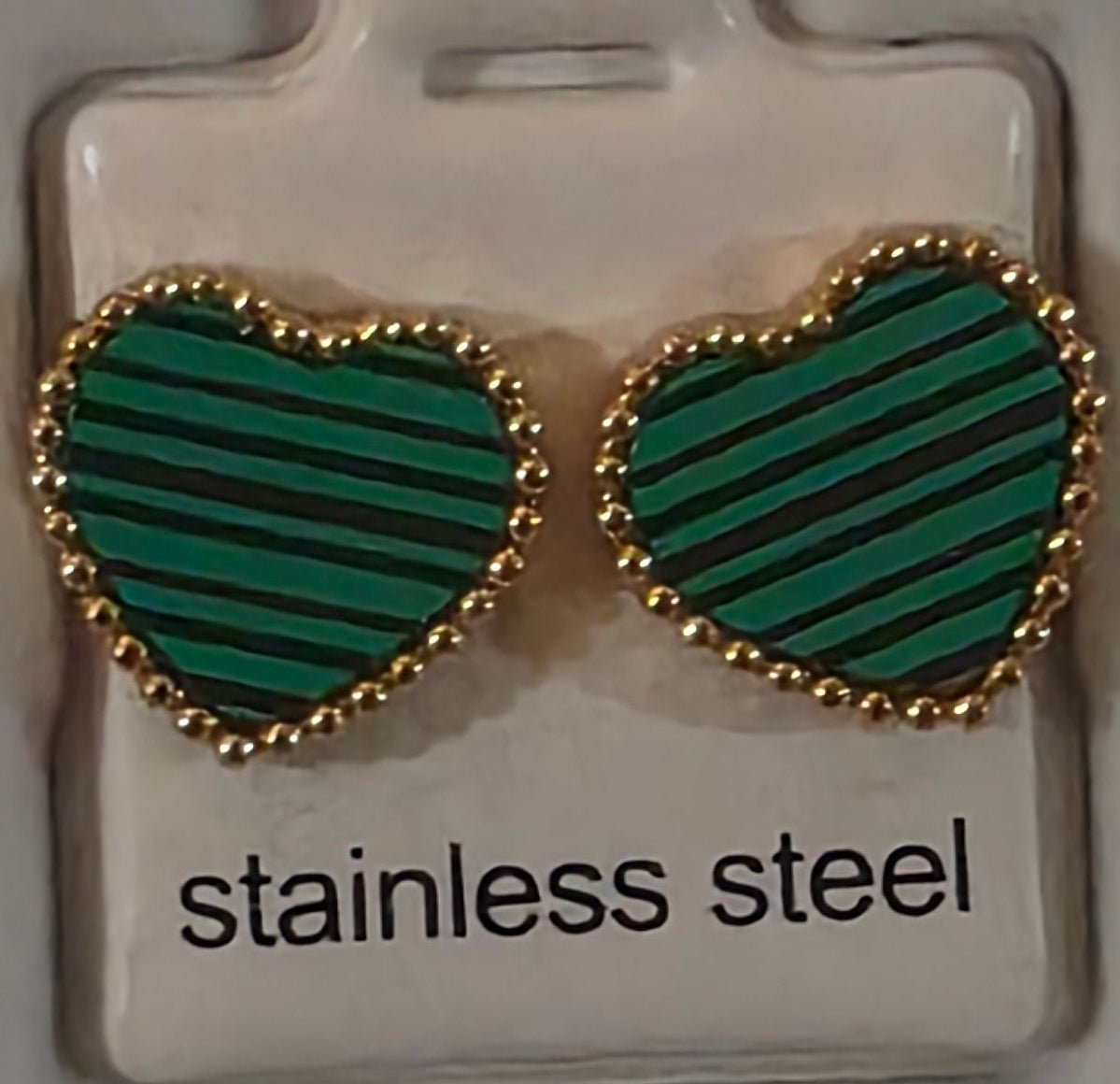 Heart Earrings with Gold Details – 6 Colors | Angelique Boutique - Angelique Boutique