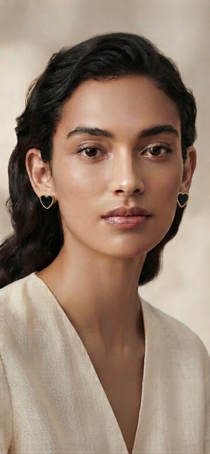 Heart Earrings with Gold Details – 6 Colors | Angelique Boutique - Angelique Boutique