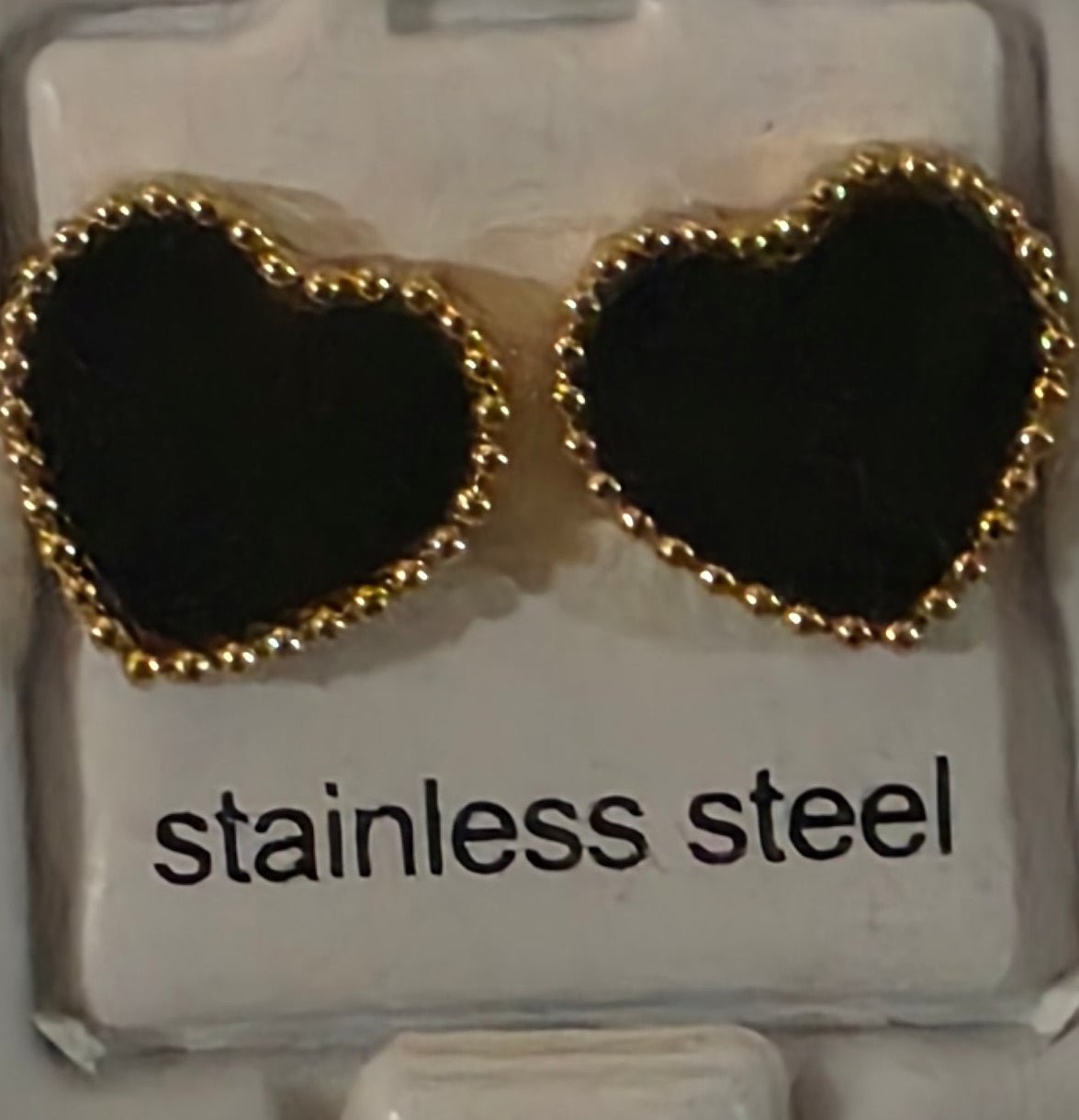 Heart Earrings with Gold Details – 6 Colors | Angelique Boutique - Angelique Boutique