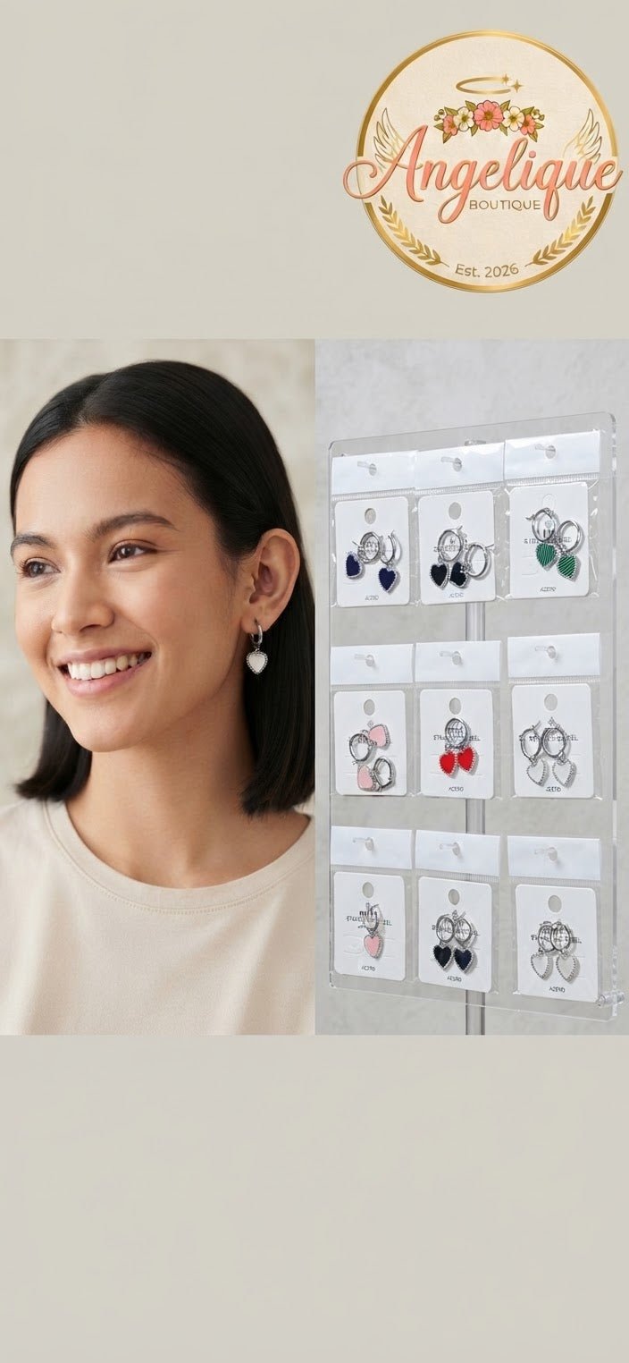 Heart Stainless Steel Earrings for Women – Gold & Silver - Angelique Boutique