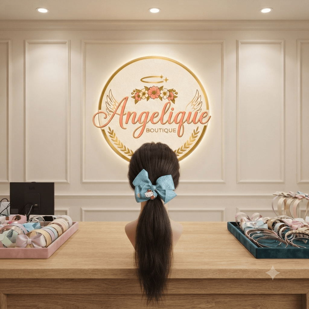 Hello Kitty Big Glitter Hair Bow for Girls - Angelique Boutique