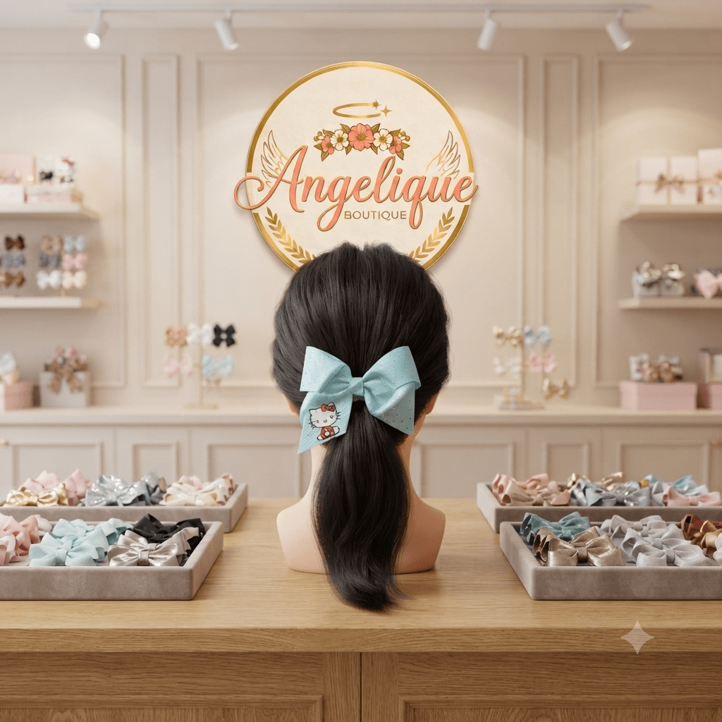 Hello Kitty Big Glitter Hair Bow for Girls - Angelique Boutique