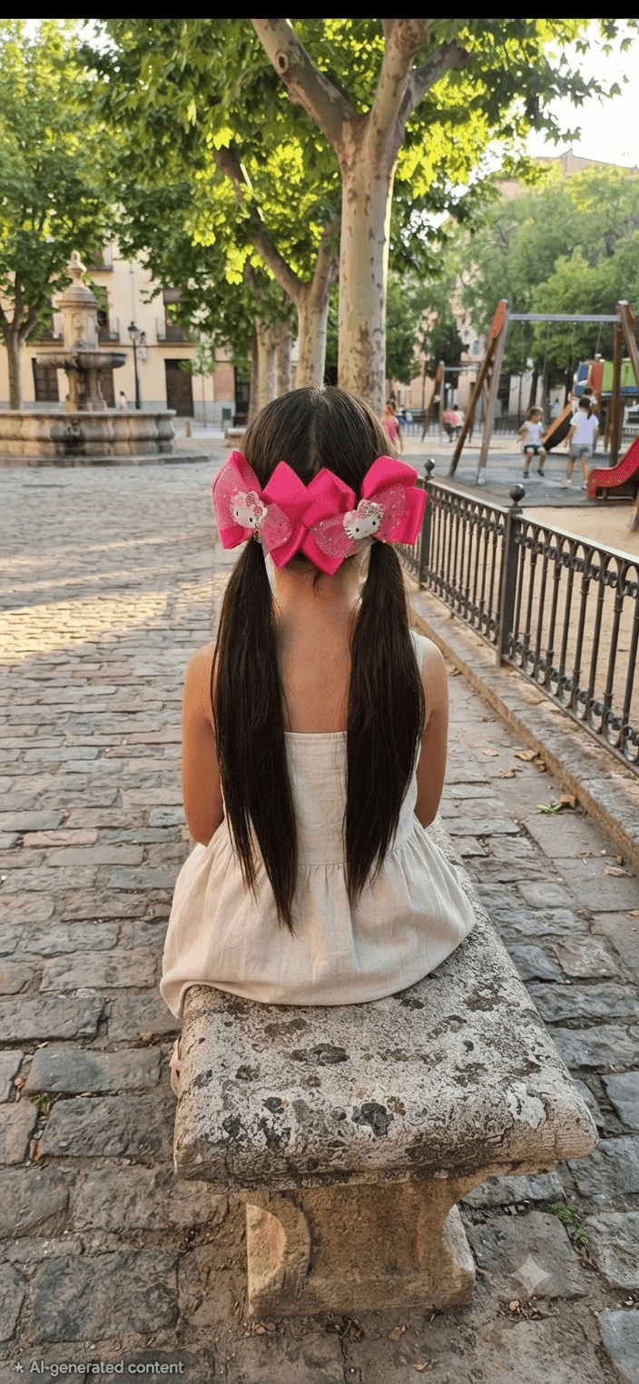 Hello Kitty & Friends Glitter Satin Hair Bow for Girls