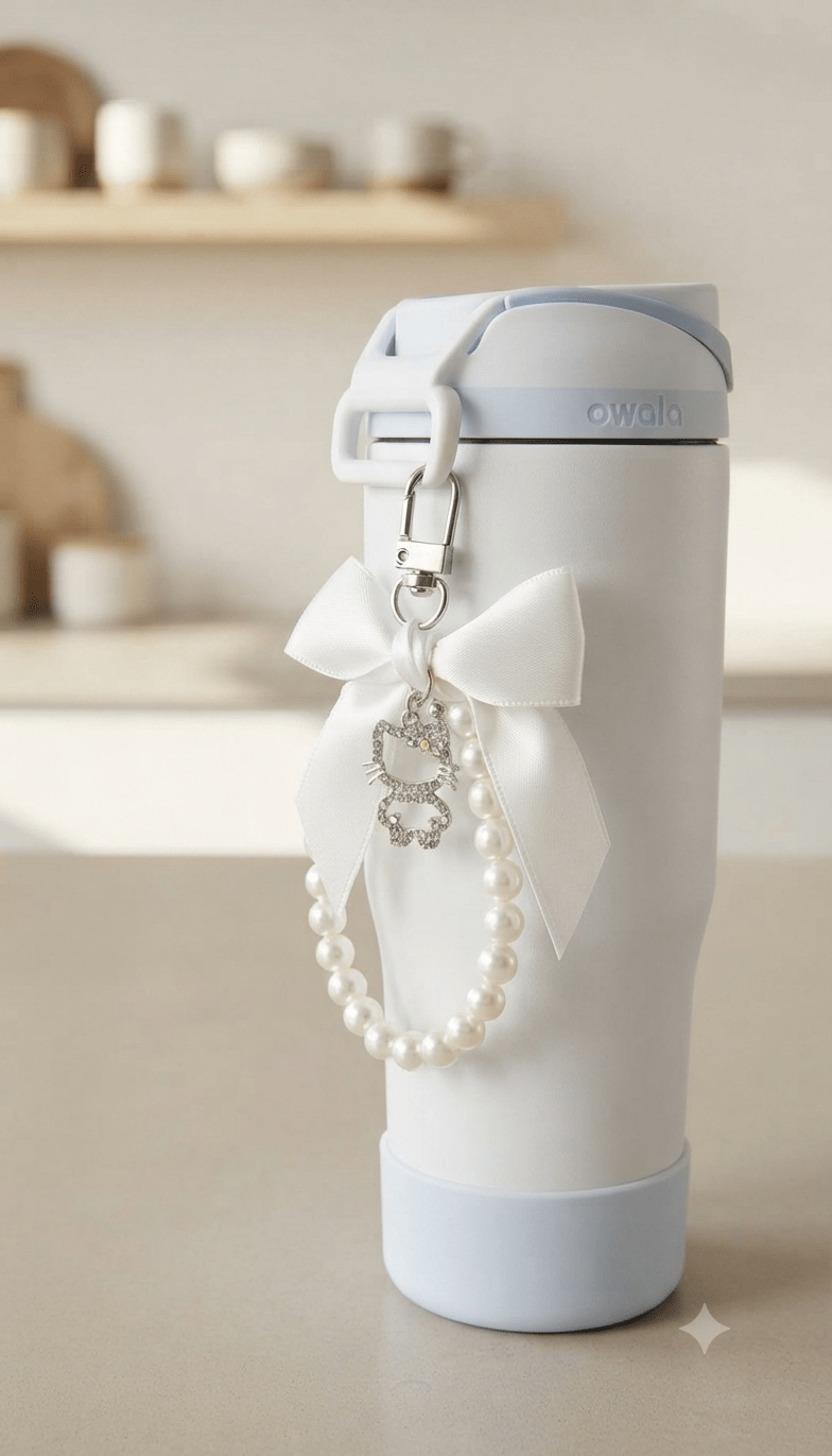 Hello Kitty Pearl Bead Keychain – Cute Kawaii Accessory - Angelique Boutique