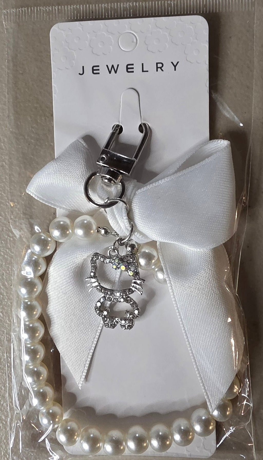 Hello Kitty Pearl Bead Keychain – Cute Kawaii Accessory - Angelique Boutique