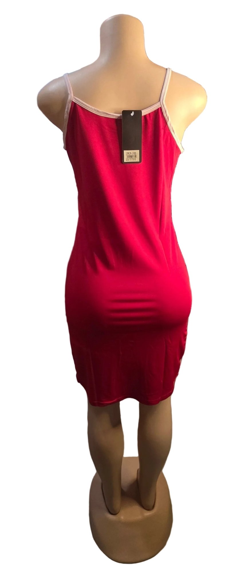 "I Love P!NK" Graphic Mini Dress – Spaghetti Strap Bodycon - Angelique Boutique