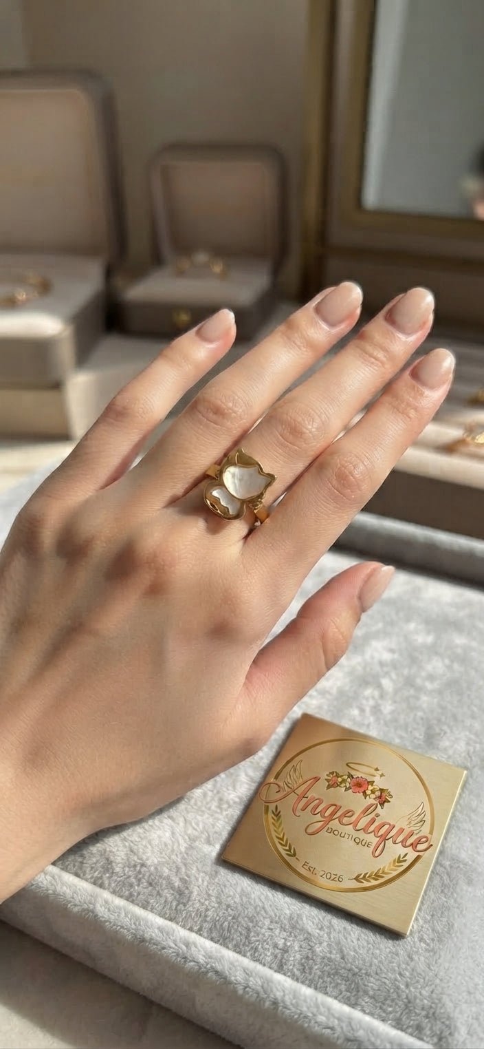 Kitty Adjustable Stainless Steel Ring – Cute Women's Jewelry - Angelique Boutique