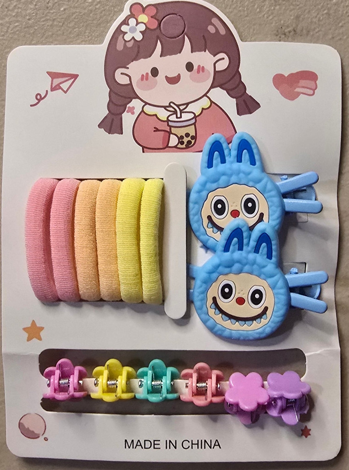 La Bubu Hair Clips Set of 14 – Cute Character Mini Clips - Angelique Boutique