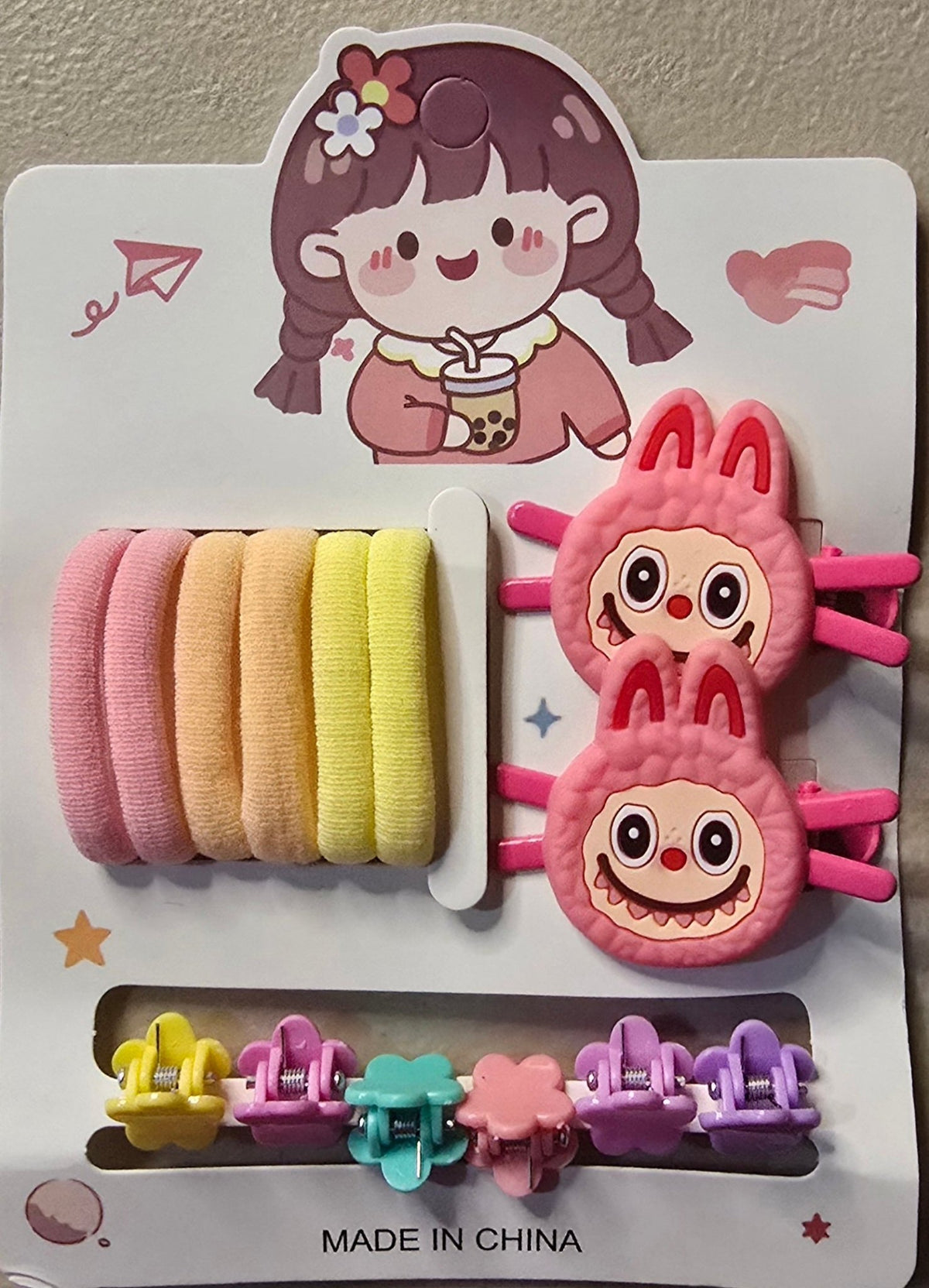 La Bubu Hair Clips Set of 14 – Cute Character Mini Clips - Angelique Boutique