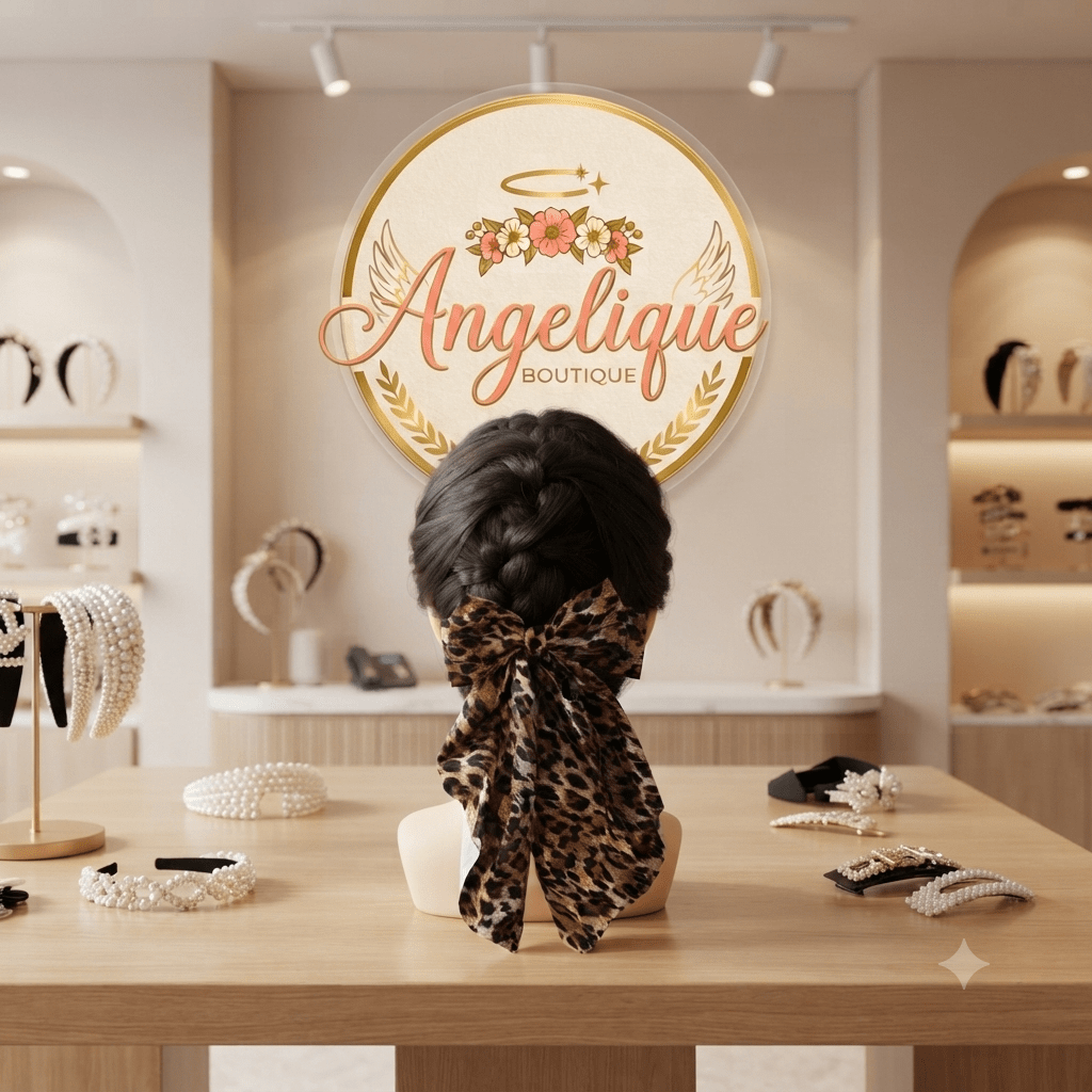 Large Animal Print Coquette Hair Bows for Women - Angelique Boutique