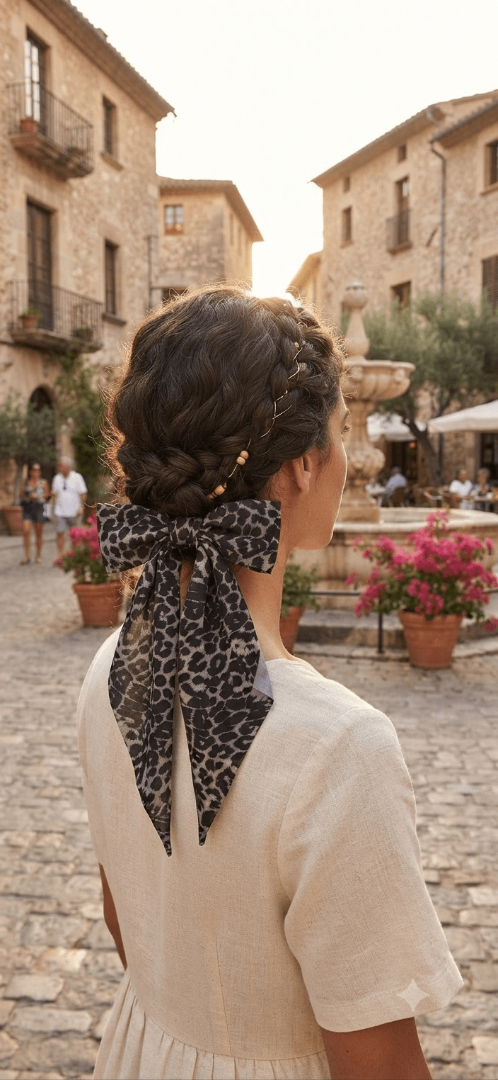 Large Animal Print Coquette Hair Bows for Women - Angelique Boutique